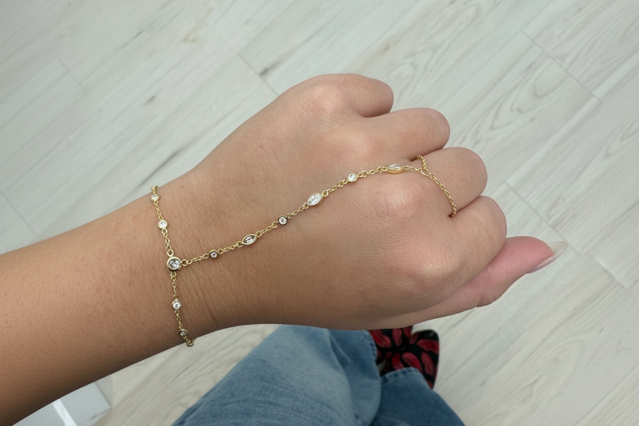 Seraphine CZ Hand Chain Bracelet