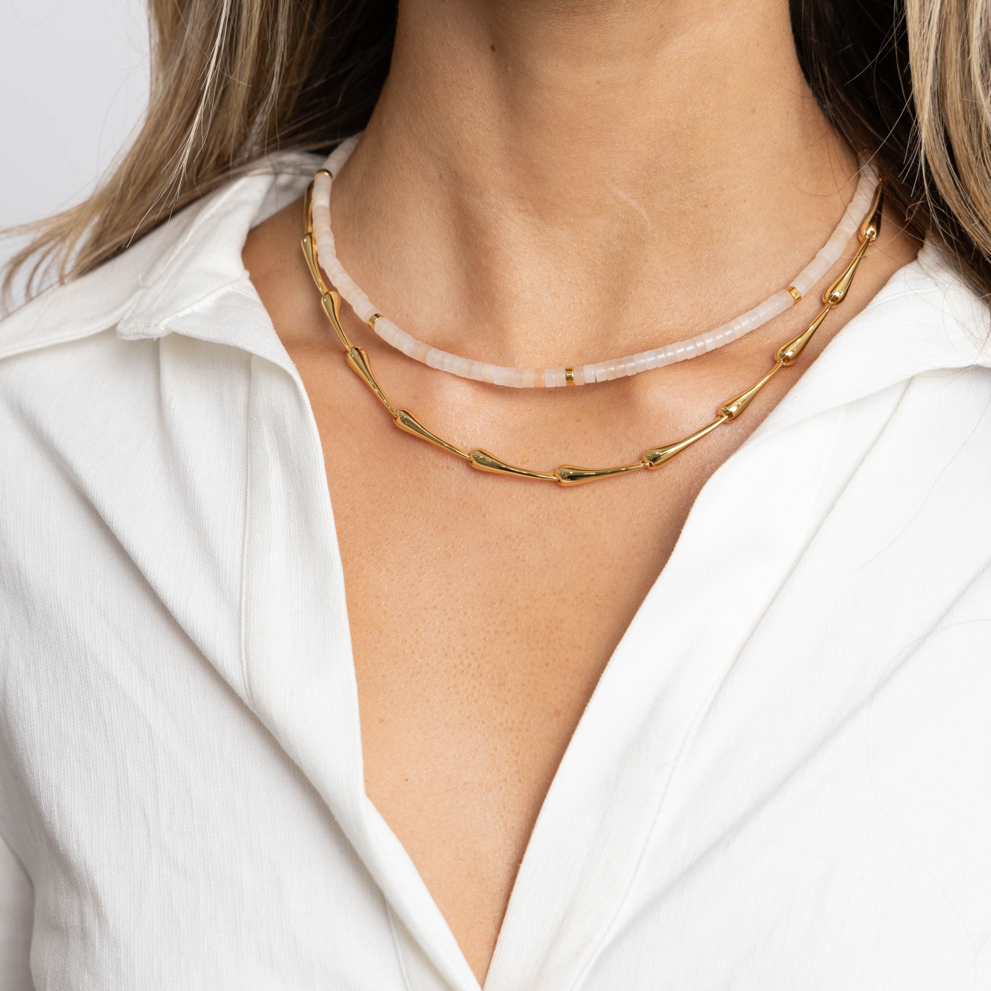 Isla Beaded Necklace Pink