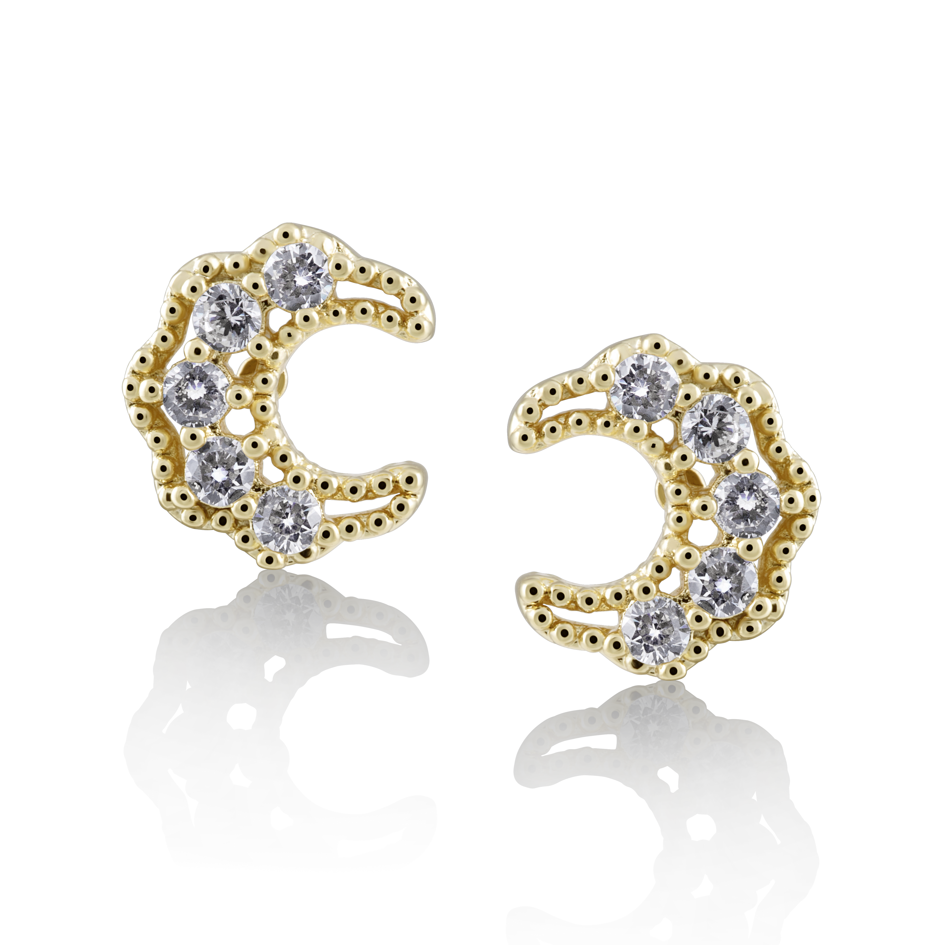 Crested Moon Studs