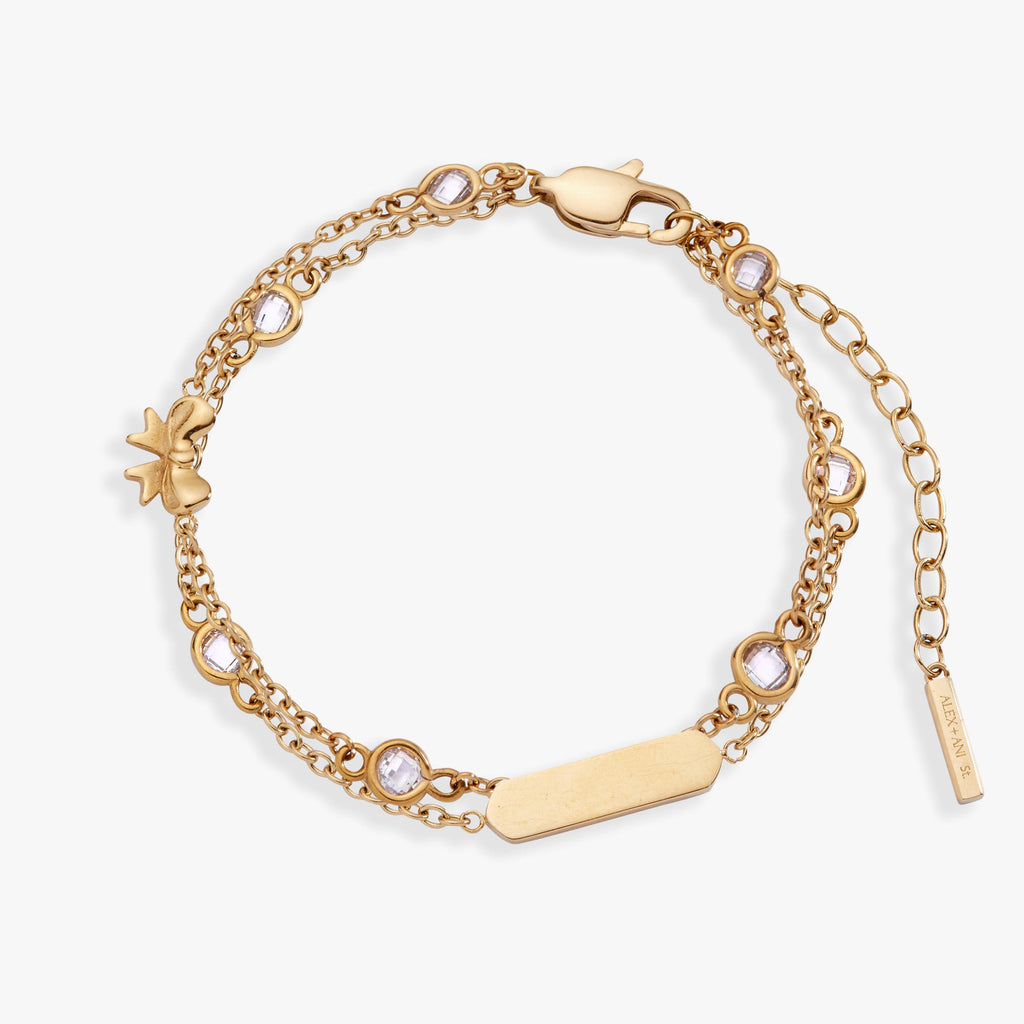 Bow Chain Double Strand Bracelet