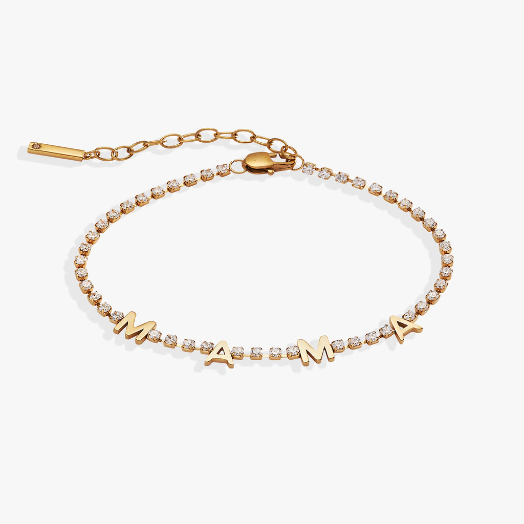 'Mama' Crystal Tennis Bracelet