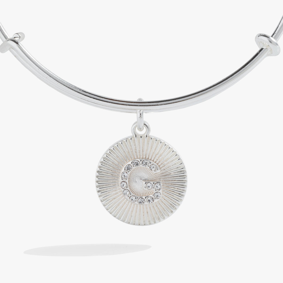 Initial G Pave Starburst Texture Bangle