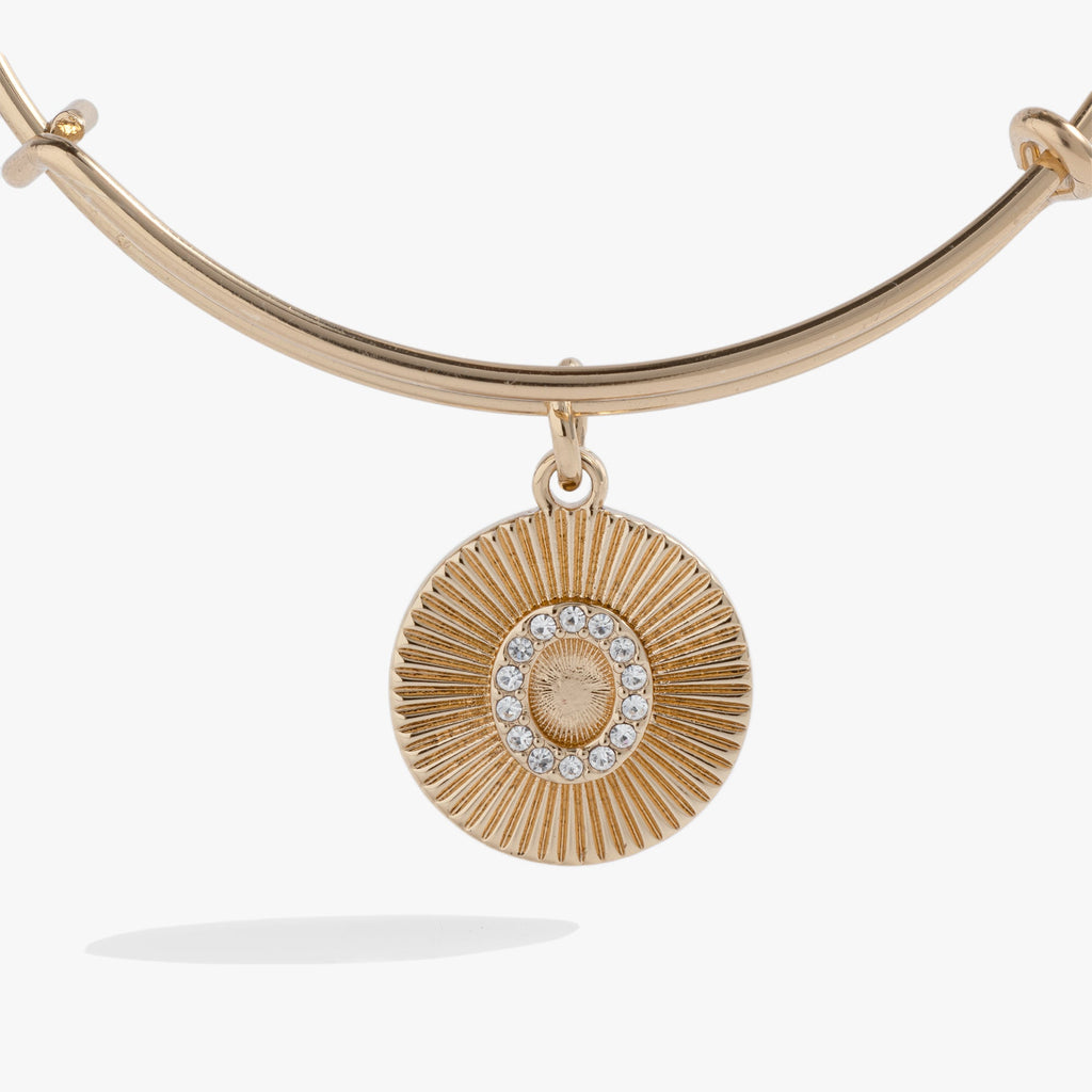 Initial O Pave Starburst Texture Bangle